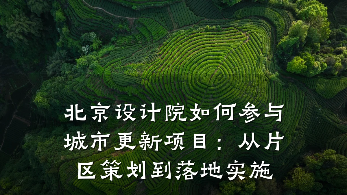 北京设计院如何参与城市更新项目:从片区策划到落地实施