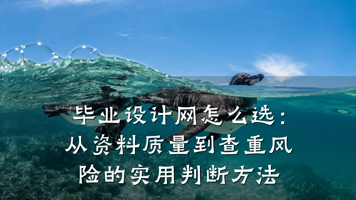 毕业设计网怎么选:从资料质量到查重风险的实用判断方法