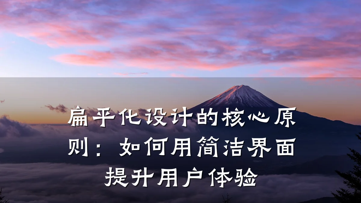 扁平化设计的核心原则:如何用简洁界面提升用户体验