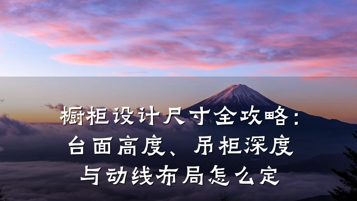 橱柜设计尺寸全攻略:台面高度、吊柜深度与动线布局怎么定