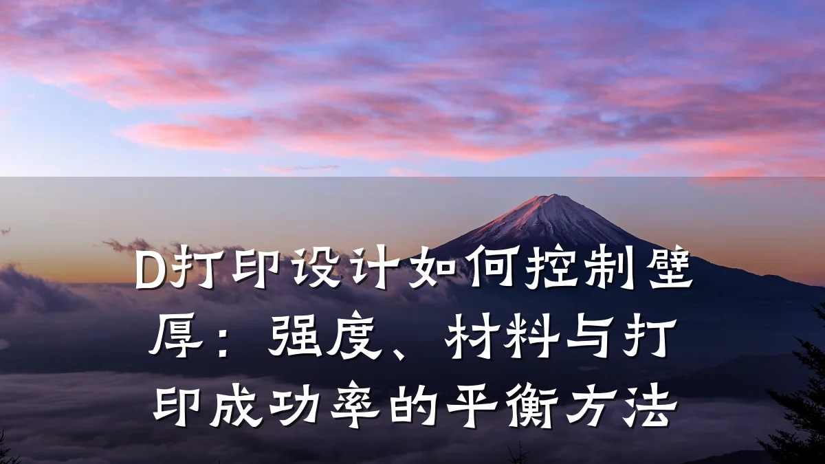 D打印设计如何控制壁厚：强度、材料与打印成功率的平衡方法