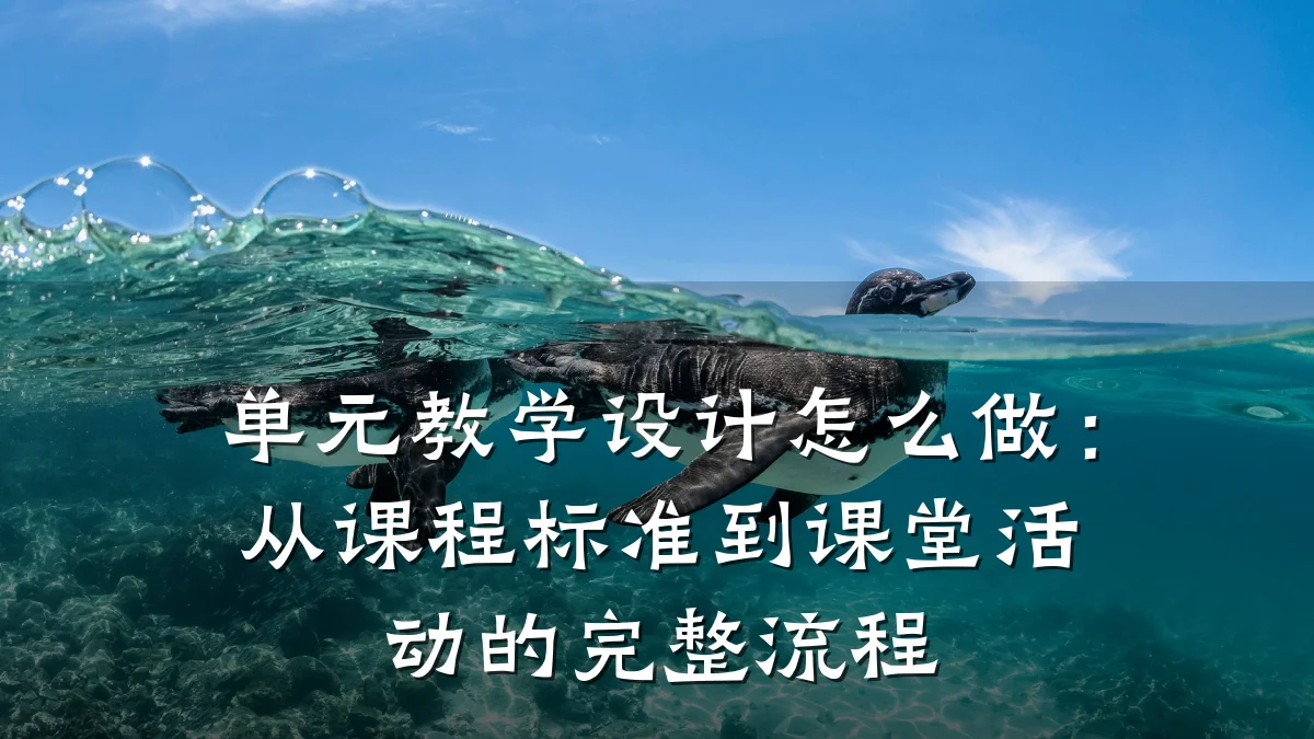 单元教学设计怎么做:从课程标准到课堂活动的完整流程