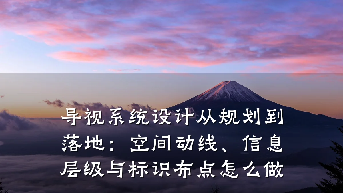 导视系统设计从规划到落地:空间动线、信息层级与标识布点怎么做