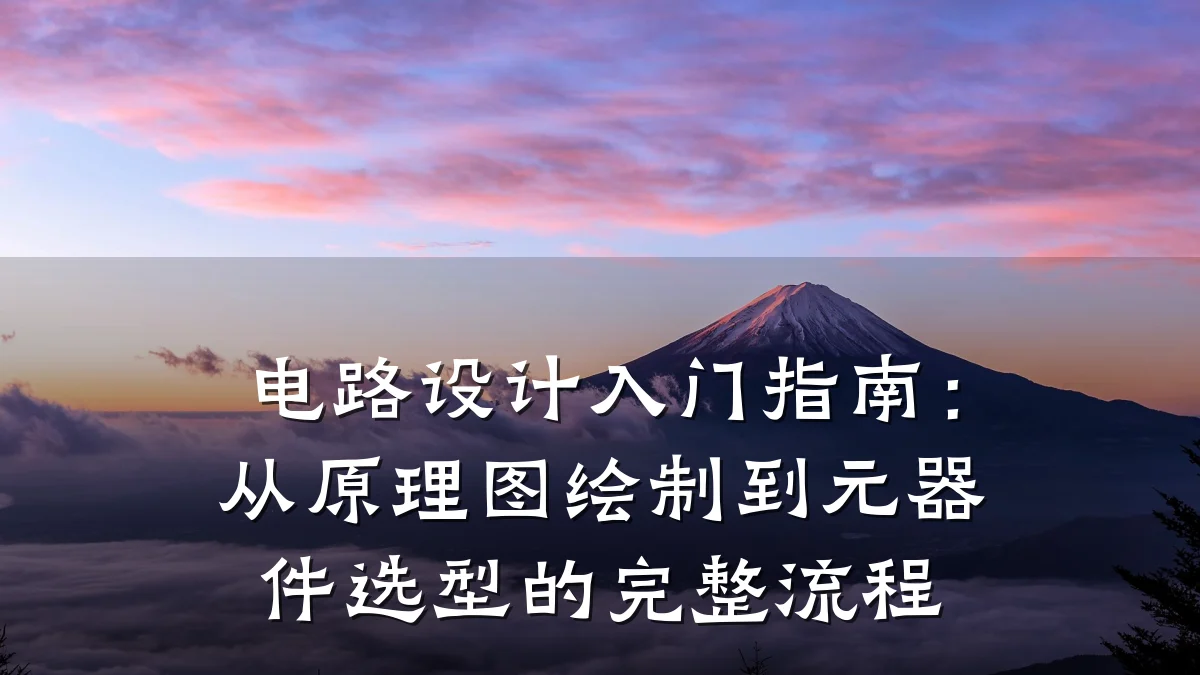 电路设计入门指南:从原理图绘制到元器件选型的完整流程