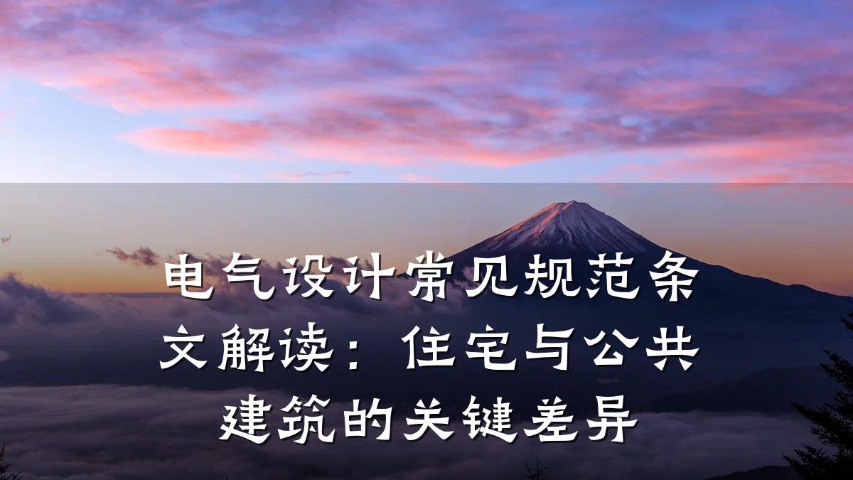 电气设计常见规范条文解读:住宅与公共建筑的关键差异