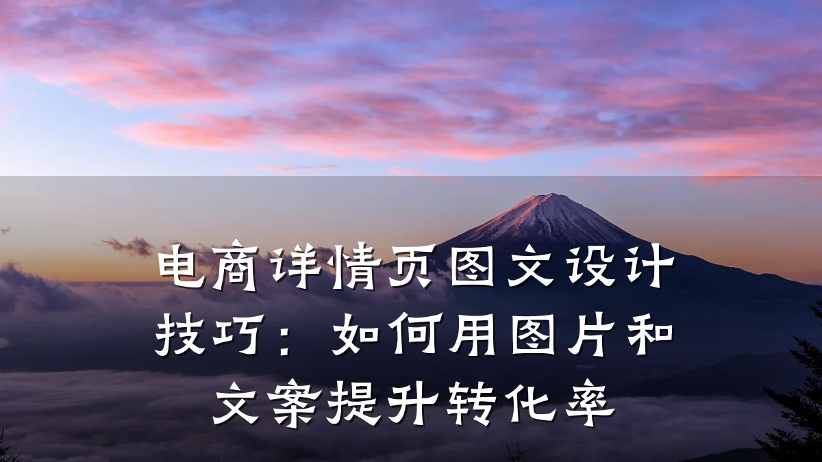 电商详情页图文设计技巧:如何用图片和文案提升转化率