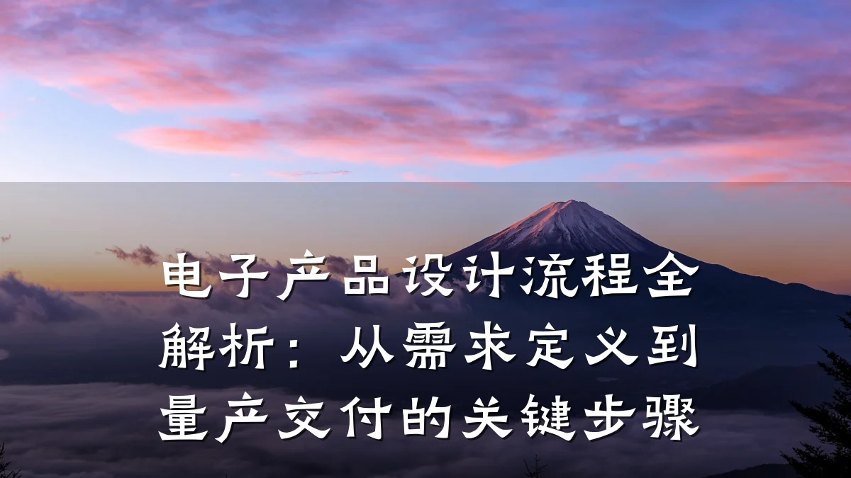 电子产品设计流程全解析:从需求定义到量产交付的关键步骤