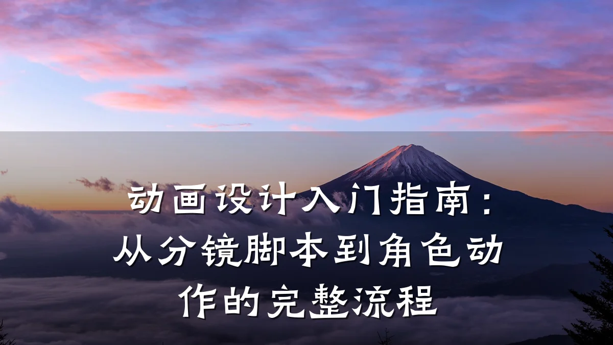 动画设计入门指南:从分镜脚本到角色动作的完整流程