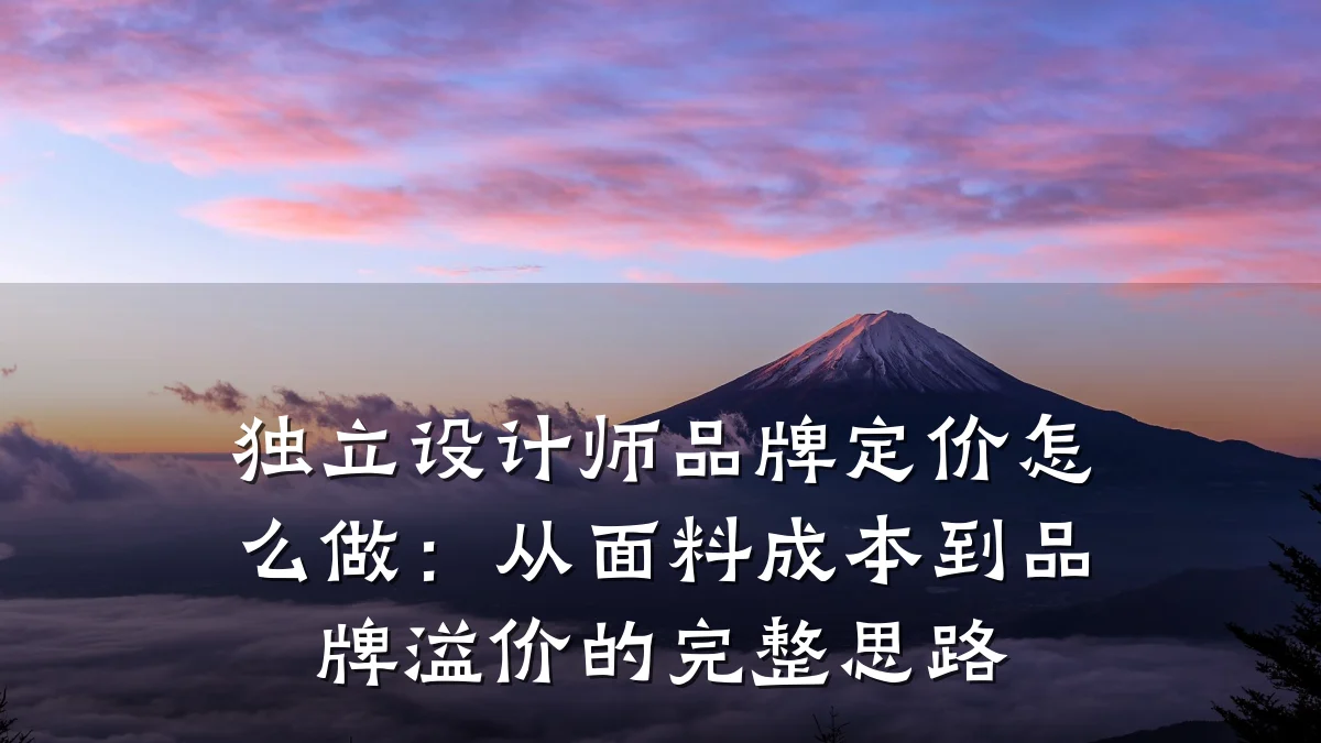 独立设计师品牌定价怎么做:从面料成本到品牌溢价的完整思路