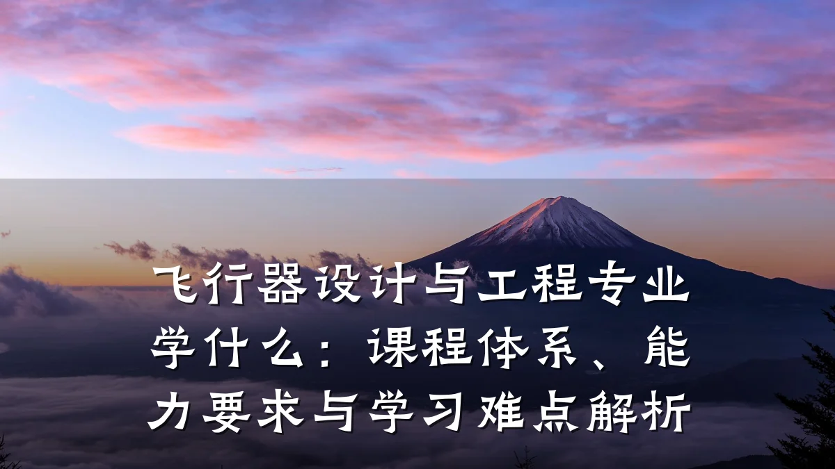 飞行器设计与工程专业学什么:课程体系、能力要求与学习难点解析