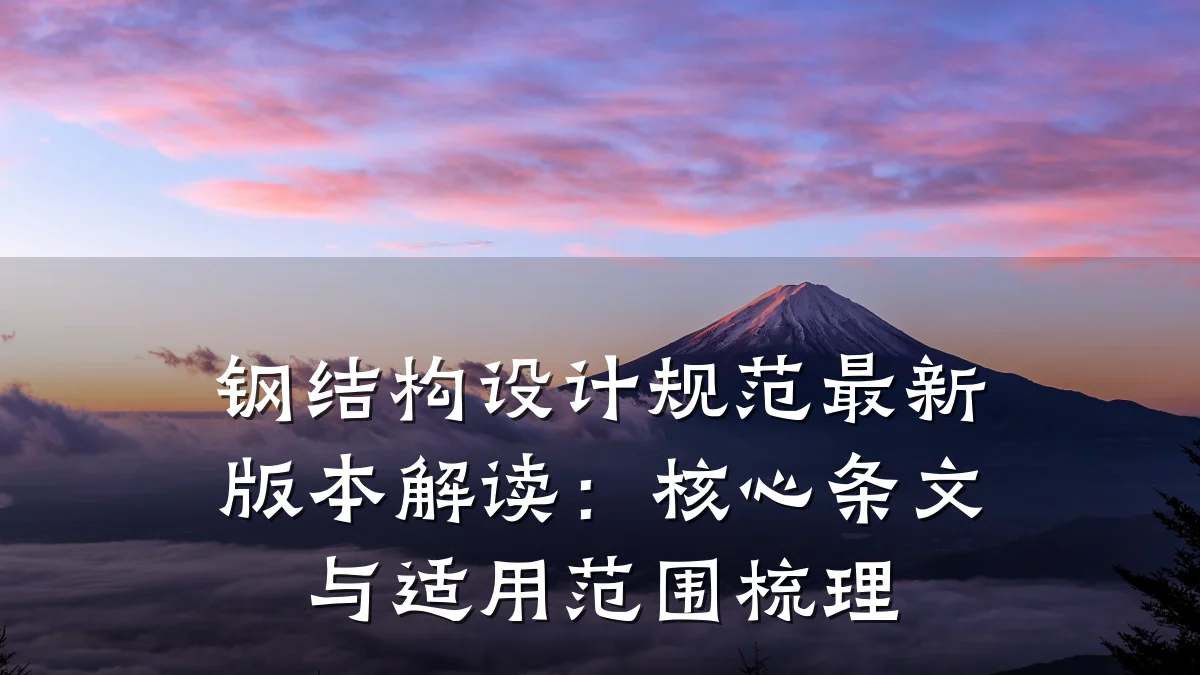 钢结构设计规范最新版本解读:核心条文与适用范围梳理