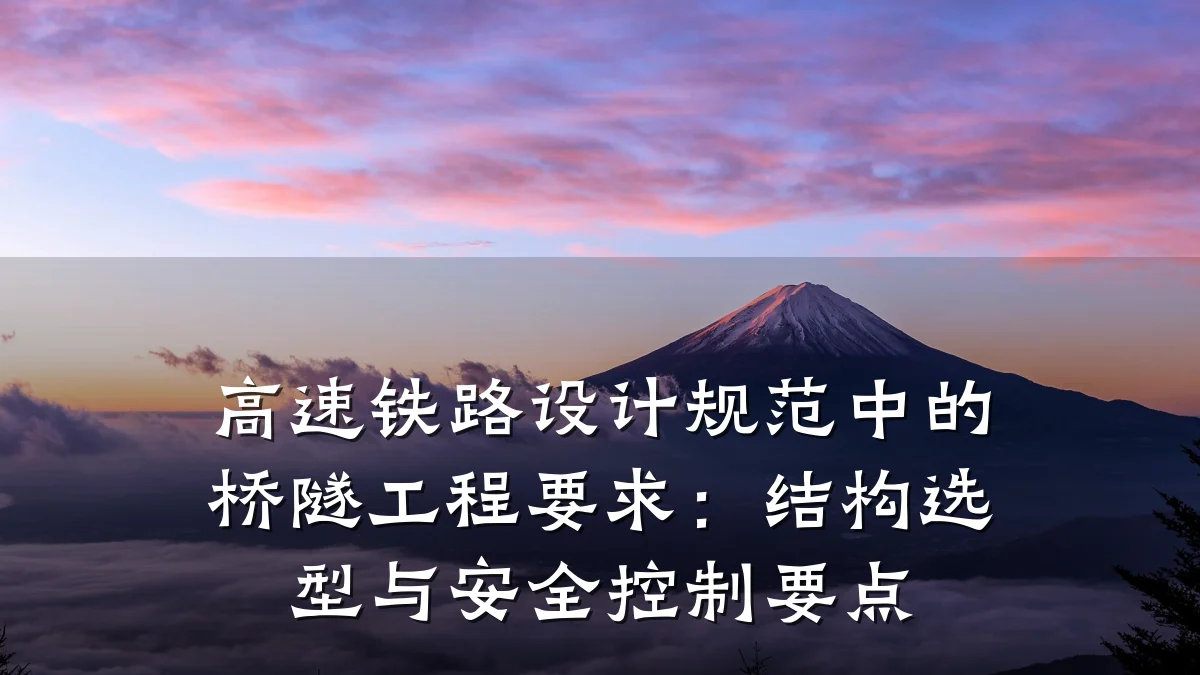 高速铁路设计规范中的桥隧工程要求：结构选型与安全控制要点