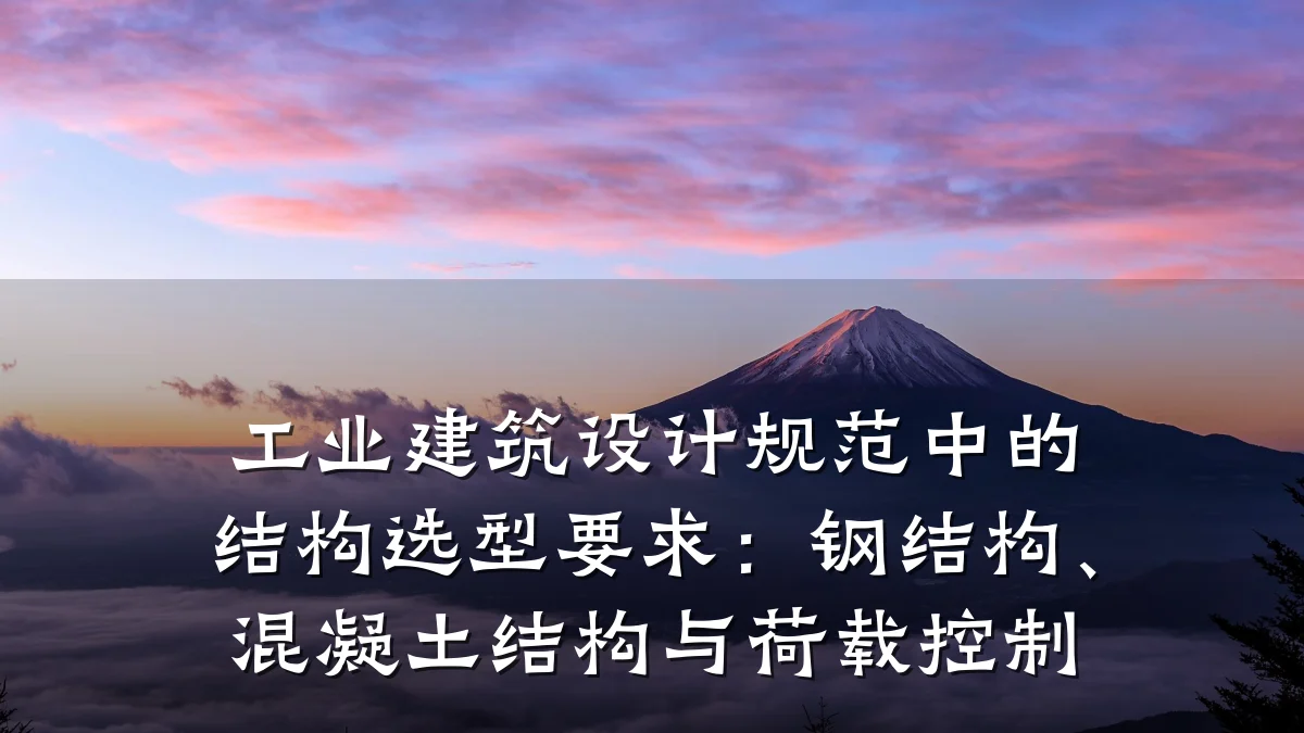 工业建筑设计规范中的结构选型要求：钢结构、混凝土结构与荷载控制