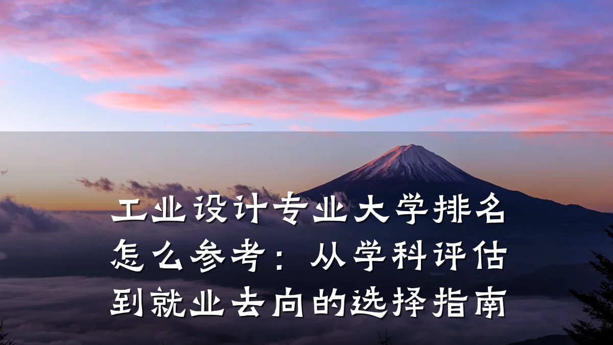 工业设计专业大学排名怎么参考:从学科评估到就业去向的选择指南