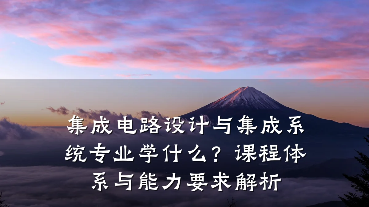 集成电路设计与集成系统专业学什么?课程体系与能力要求解析