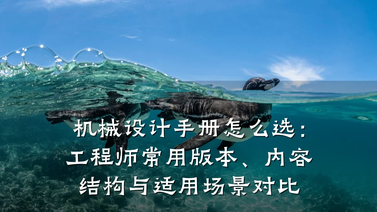 机械设计手册怎么选:工程师常用版本、内容结构与适用场景对比