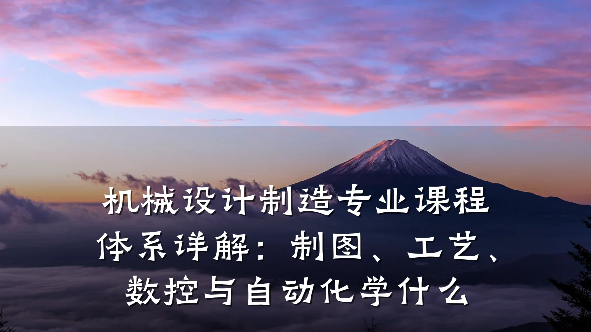 机械设计制造专业课程体系详解：制图、工艺、数控与自动化学什么