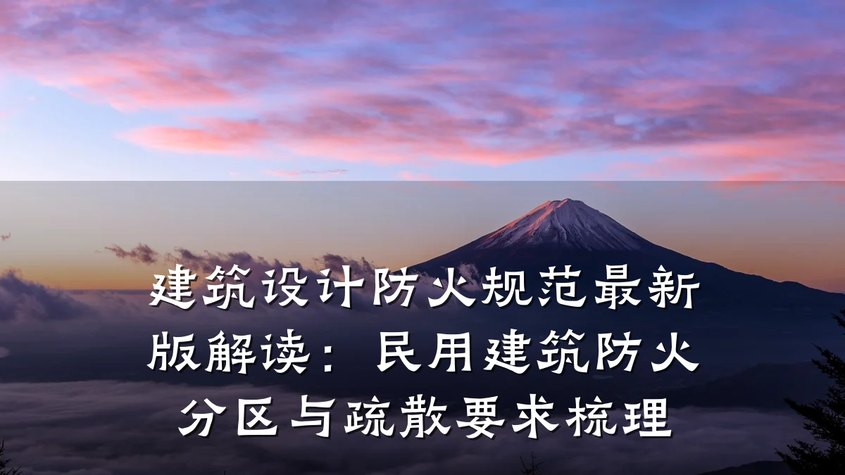 建筑设计防火规范最新版解读:民用建筑防火分区与疏散要求梳理
