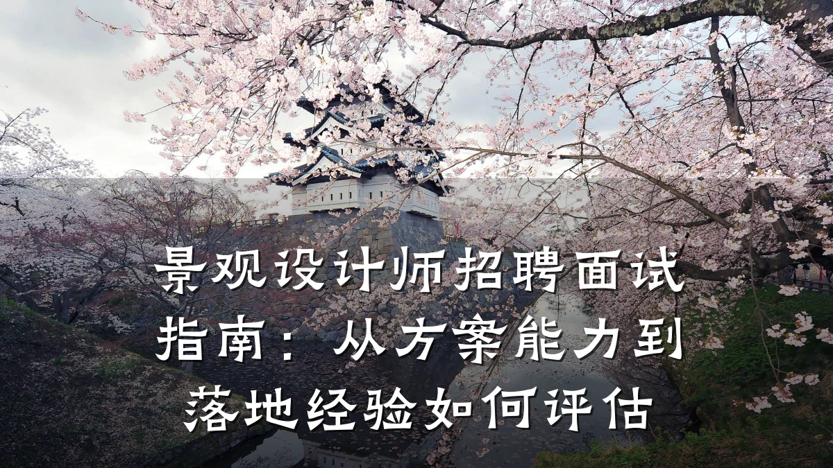景观设计师招聘面试指南:从方案能力到落地经验如何评估