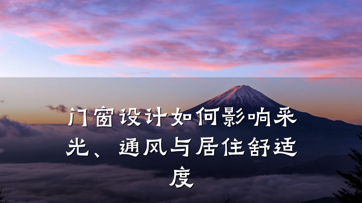 门窗设计如何影响采光、通风与居住舒适度