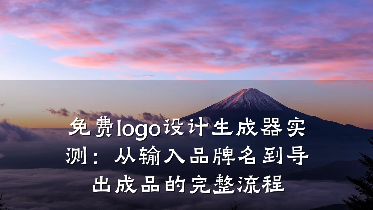 免费logo设计生成器实测:从输入品牌名到导出成品的完整流程