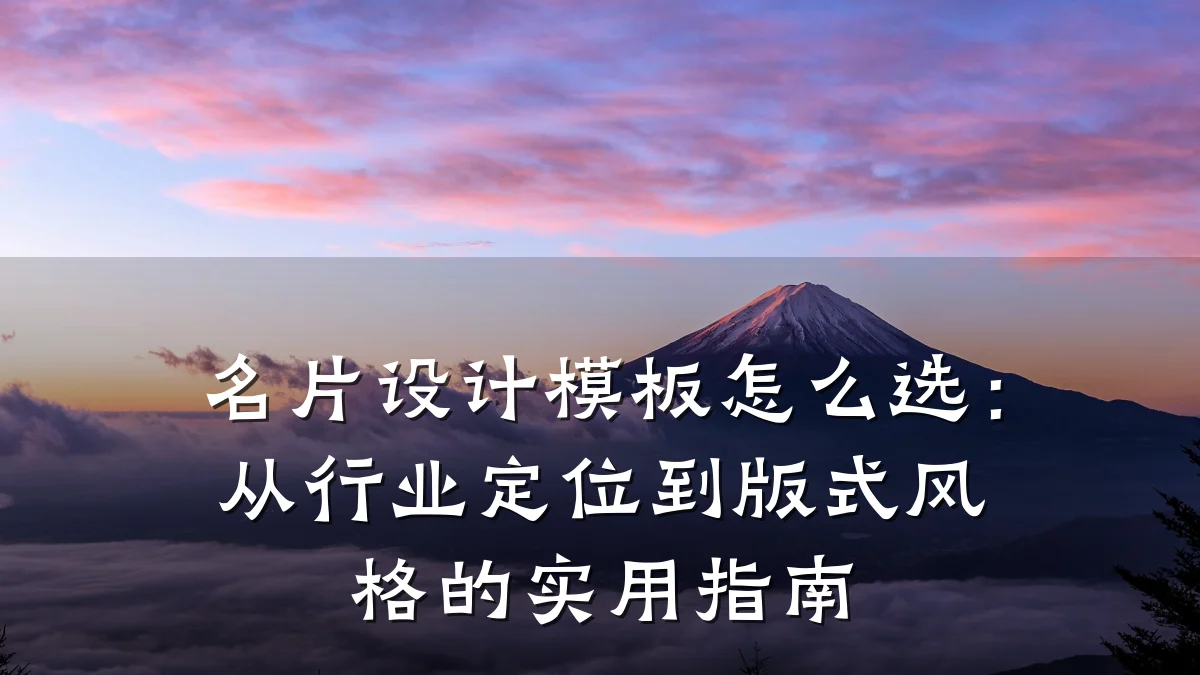 名片设计模板怎么选:从行业定位到版式风格的实用指南