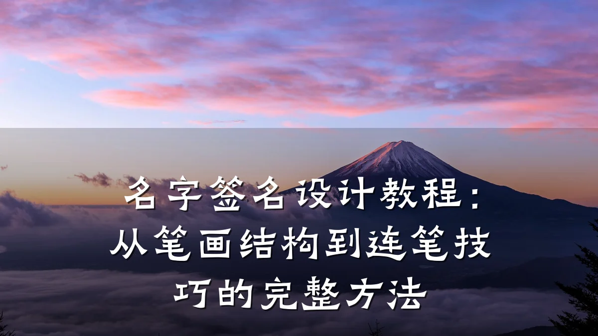 名字签名设计教程:从笔画结构到连笔技巧的完整方法