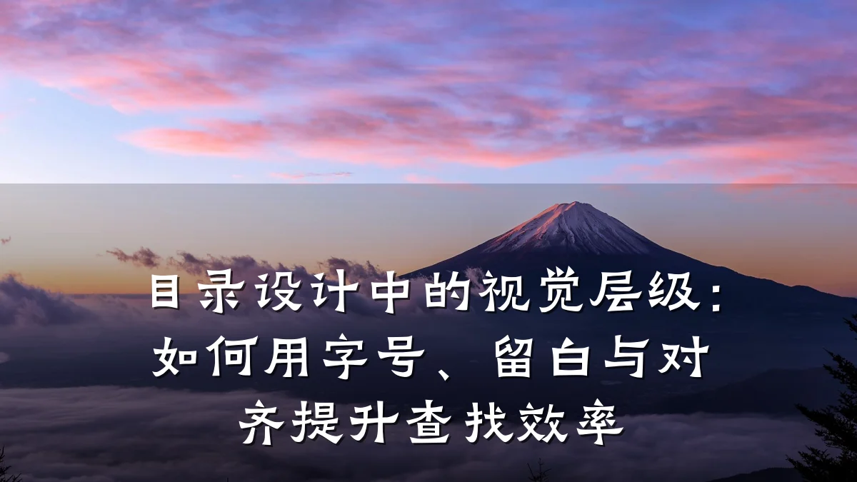 目录设计中的视觉层级:如何用字号、留白与对齐提升查找效率
