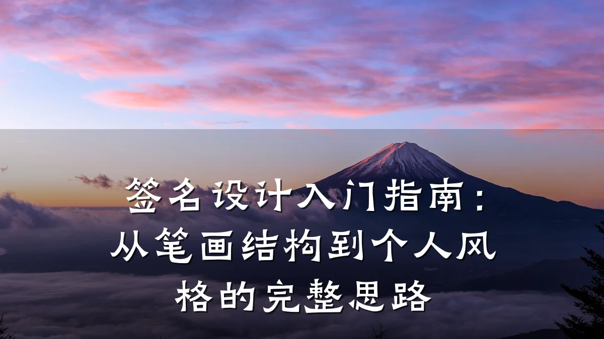 签名设计入门指南:从笔画结构到个人风格的完整思路