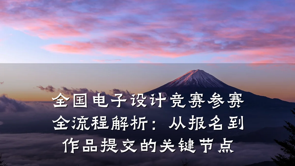 全国电子设计竞赛参赛全流程解析:从报名到作品提交的关键节点
