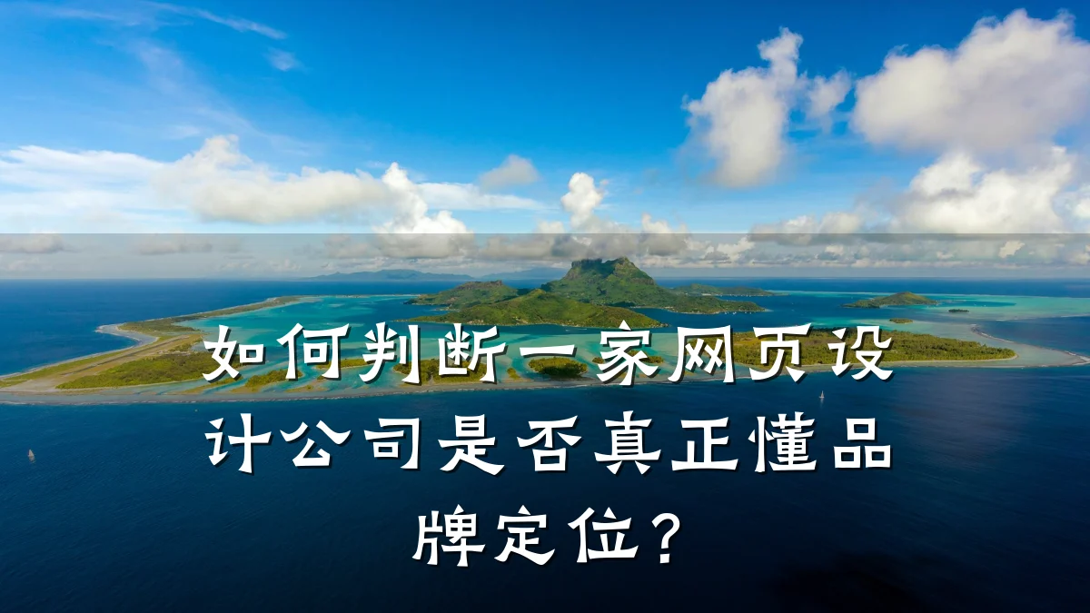 如何判断一家网页设计公司是否真正懂品牌定位?