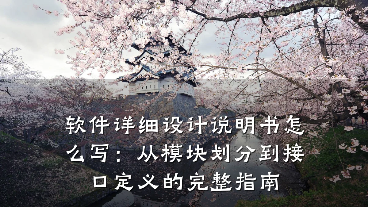 软件详细设计说明书怎么写:从模块划分到接口定义的完整指南