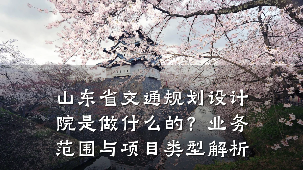 山东省交通规划设计院是做什么的?业务范围与项目类型解析