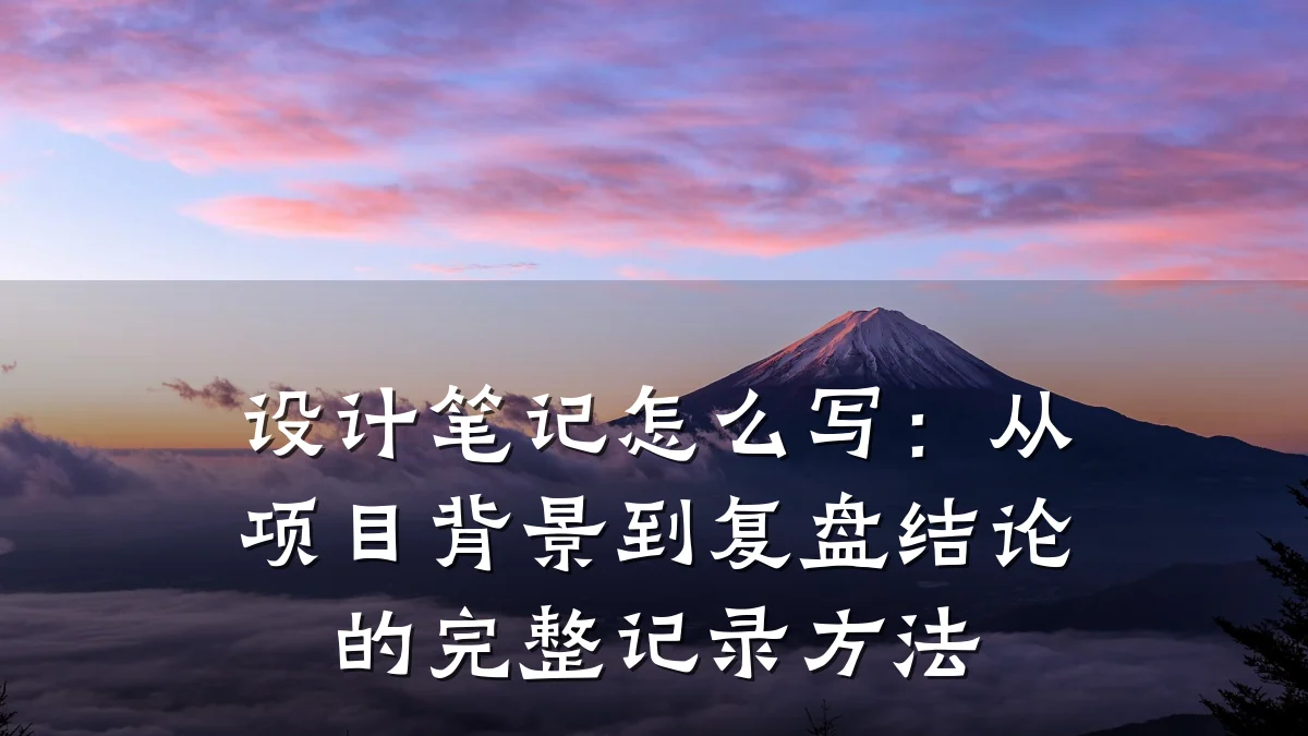 设计笔记怎么写:从项目背景到复盘结论的完整记录方法