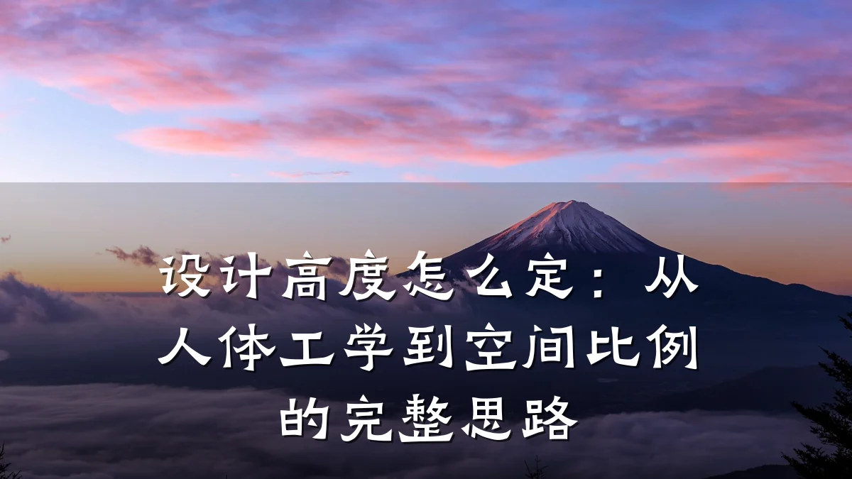 设计高度怎么定:从人体工学到空间比例的完整思路