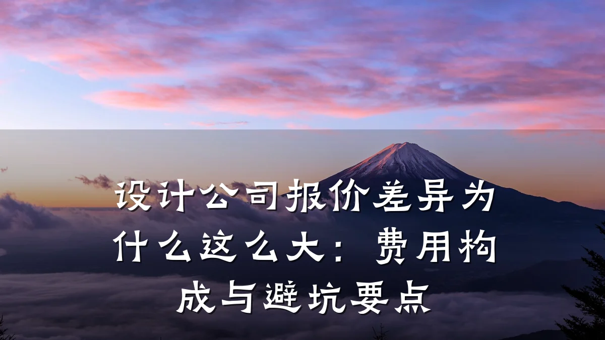 设计公司报价差异为什么这么大:费用构成与避坑要点