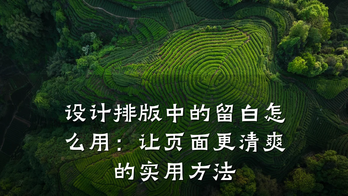 设计排版中的留白怎么用:让页面更清爽的实用方法