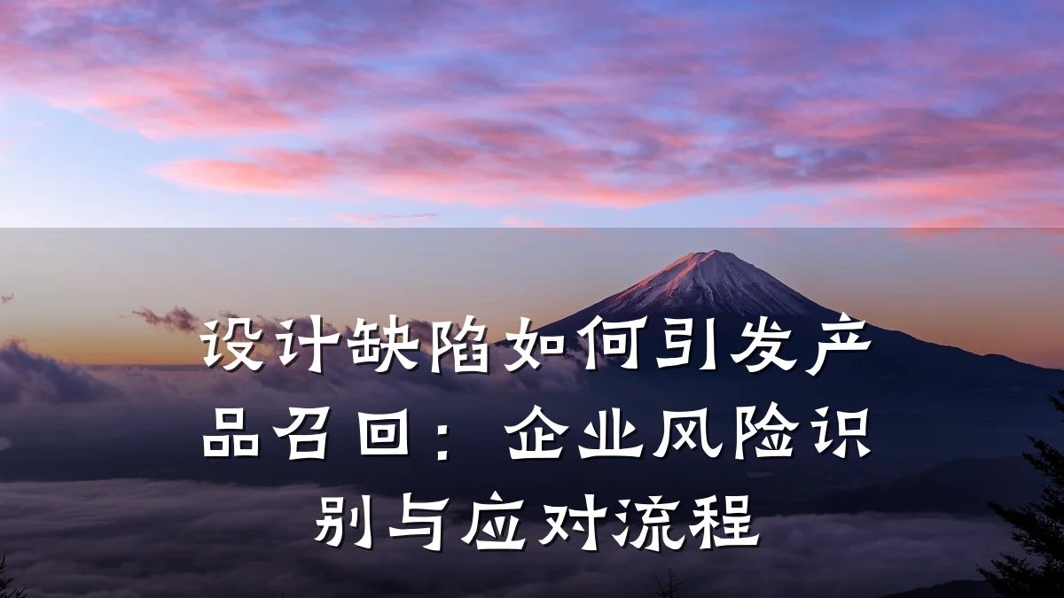 设计缺陷如何引发产品召回：企业风险识别与应对流程