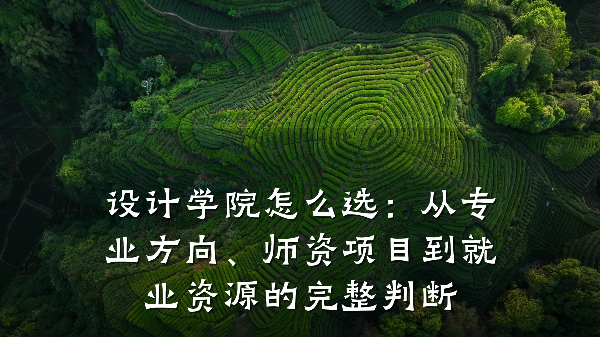 设计学院怎么选:从专业方向、师资项目到就业资源的完整判断