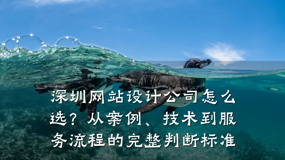 深圳网站设计公司怎么选？从案例、技术到服务流程的完整判断标准