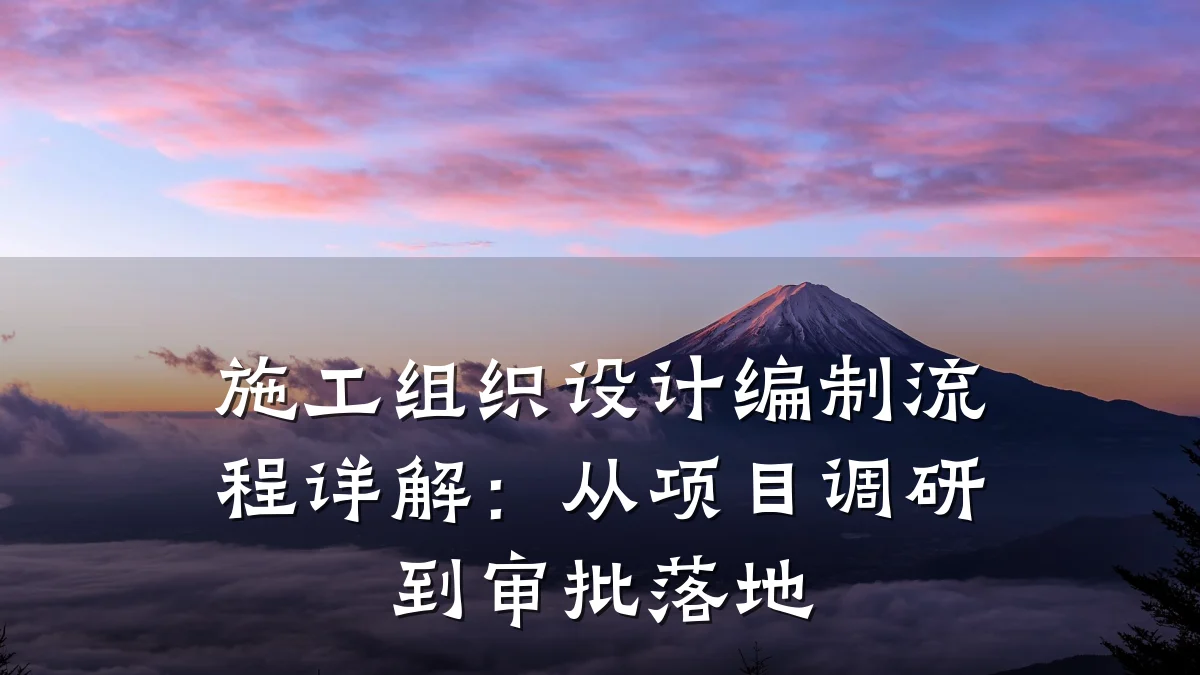 施工组织设计编制流程详解:从项目调研到审批落地