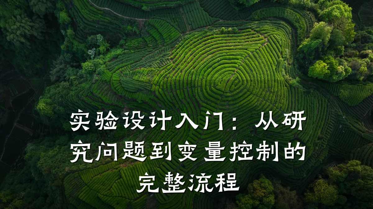 实验设计入门:从研究问题到变量控制的完整流程