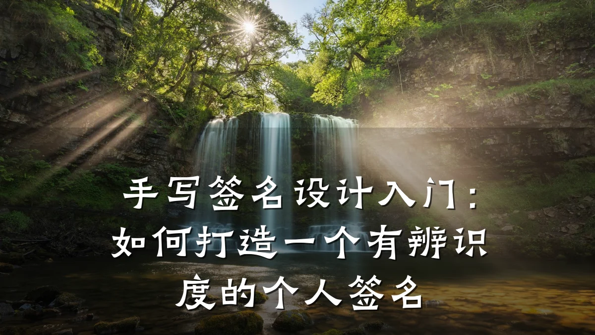 手写签名设计入门:如何打造一个有辨识度的个人签名