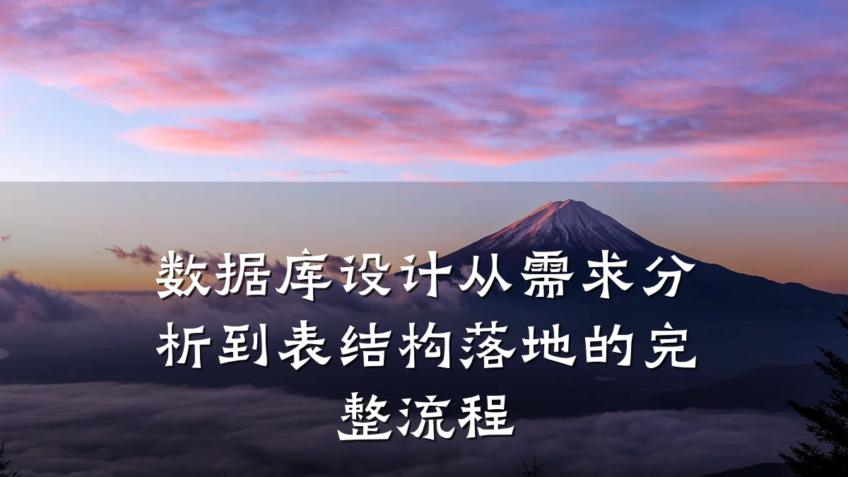 数据库设计从需求分析到表结构落地的完整流程
