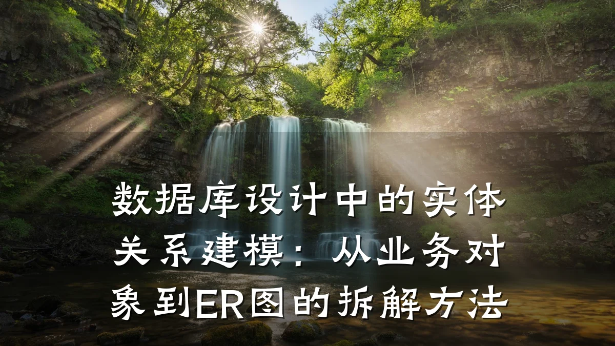 数据库设计中的实体关系建模:从业务对象到ER图的拆解方法