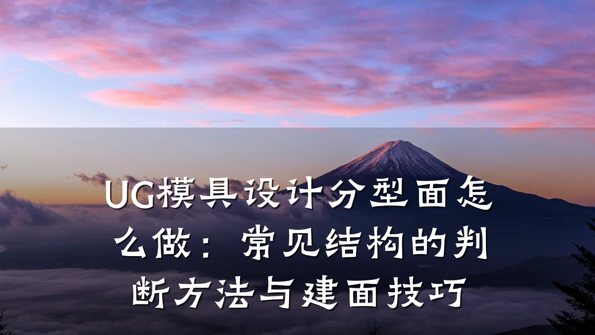 UG模具设计分型面怎么做:常见结构的判断方法与建面技巧
