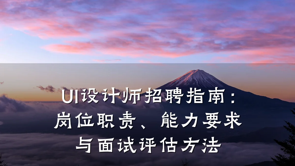 UI设计师招聘指南:岗位职责、能力要求与面试评估方法
