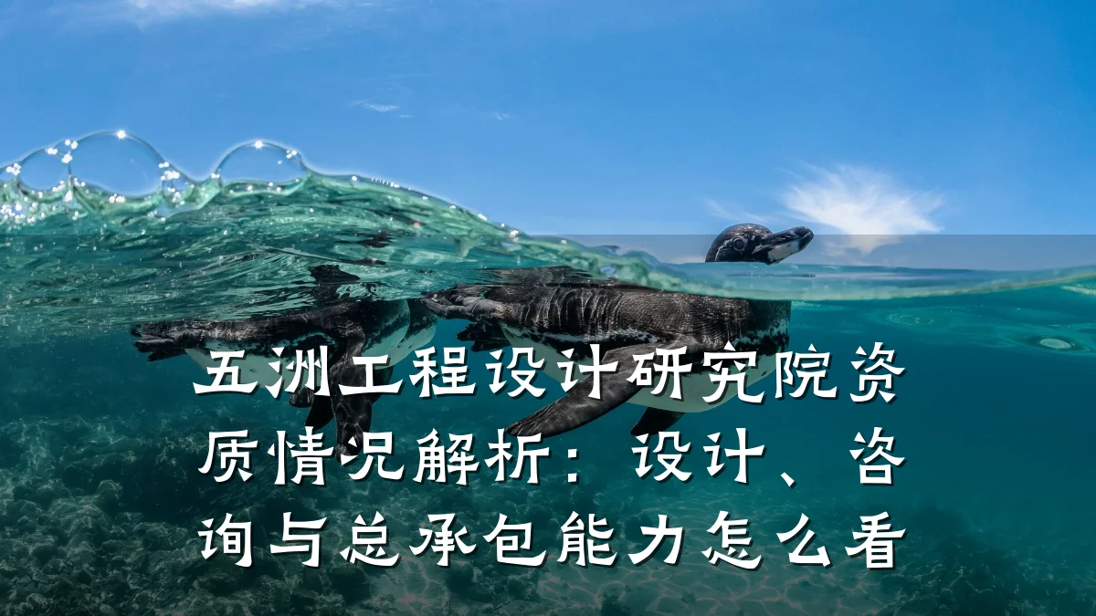 五洲工程设计研究院资质情况解析:设计、咨询与总承包能力怎么看