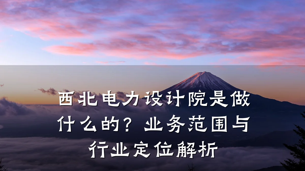 西北电力设计院是做什么的?业务范围与行业定位解析