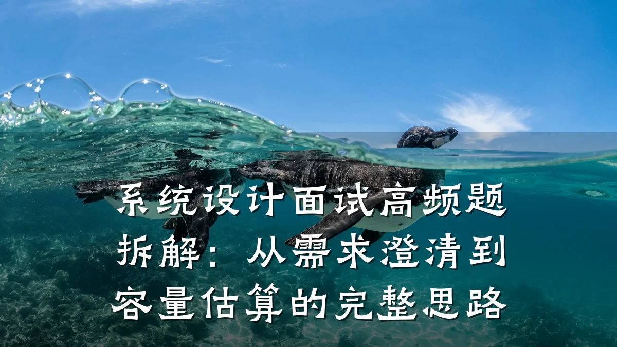 系统设计面试高频题拆解：从需求澄清到容量估算的完整思路